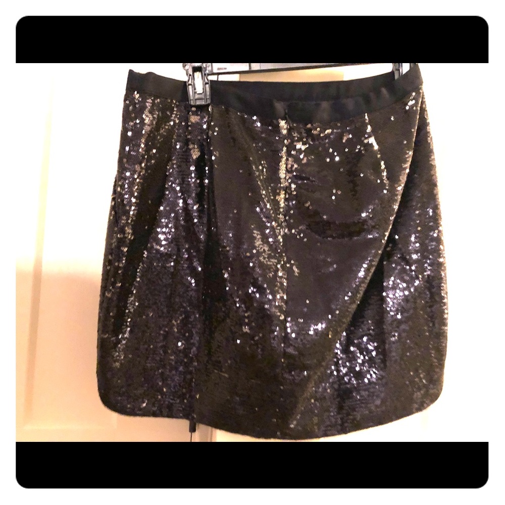 J Crew size 4 black sequin mini skirt WORN ONCE